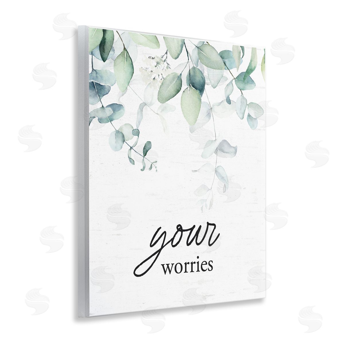 Lettered and Lined Your Worries Eucalyptus Wooden Wall Plaque Art Print