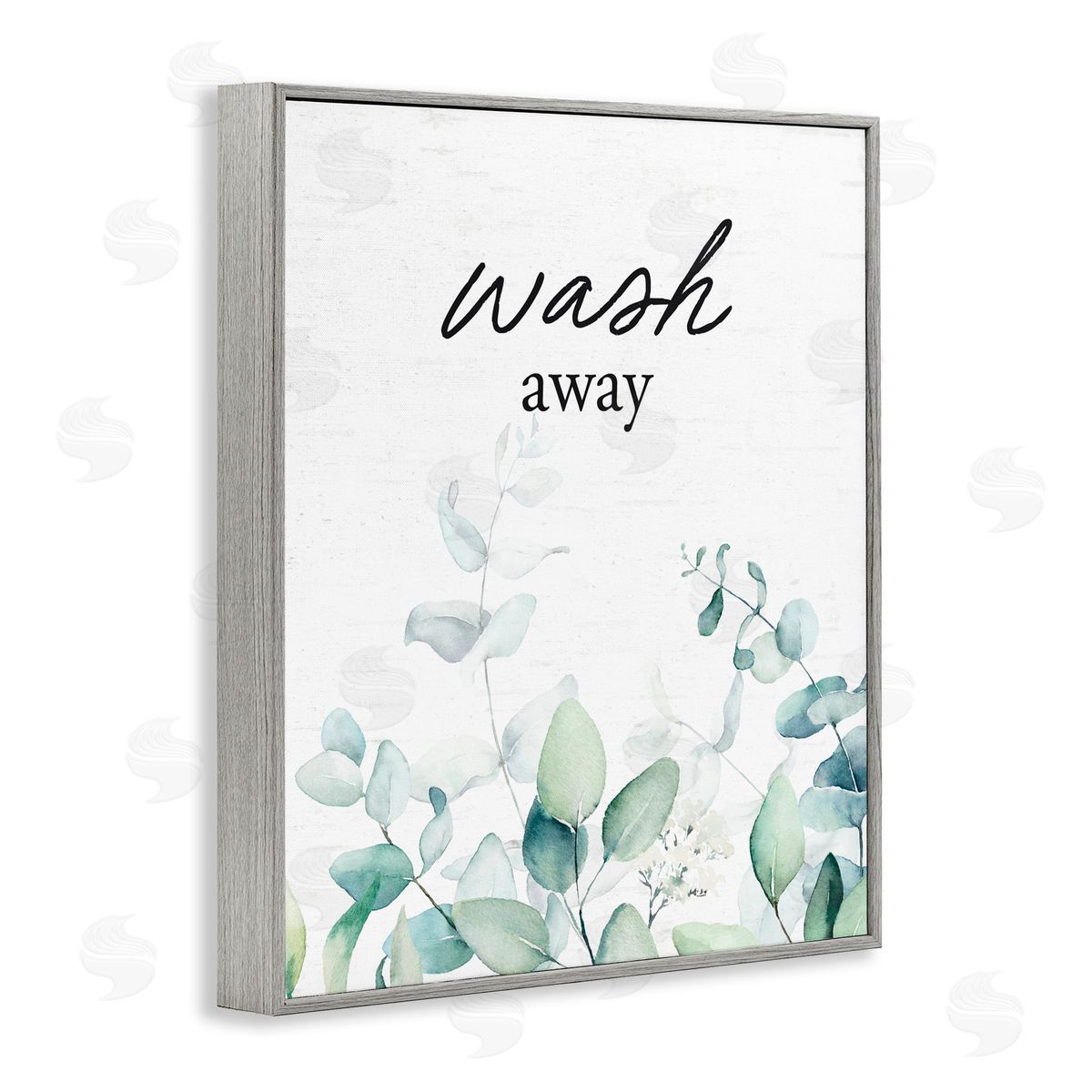 Lettered and Lined Wash Away Eucalyptus Gray Framed Giclee Print Wall Art