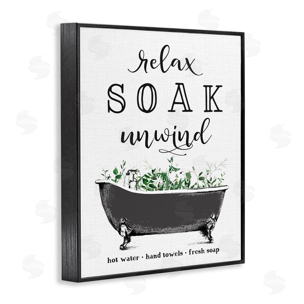 Lettered and Lined Vintage Bathing Reminders Black Framed Giclee Print Wall Art