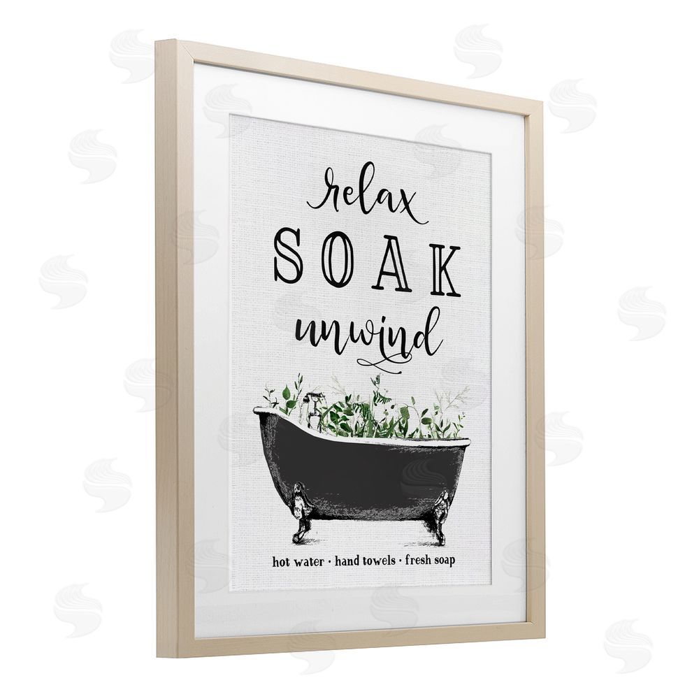 Lettered and Lined Vintage Bathing Reminders Brown Framed Print Under Glass Wall Art