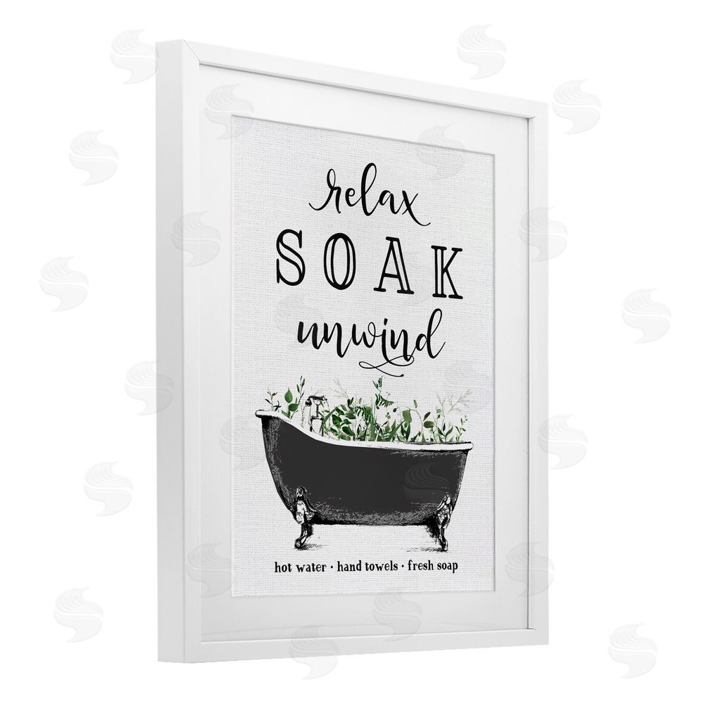 Lettered and Lined Vintage Bathing Reminders White Framed Print Under Glass Wall Art
