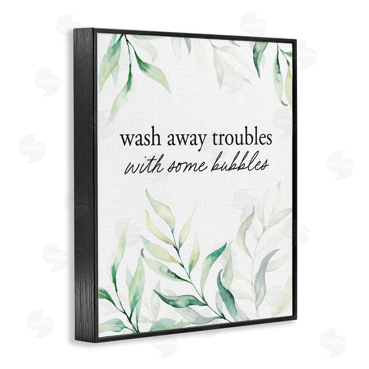 Lettered and Lined Zen Wash Away Troubles Black Framed Giclee Print Wall Art