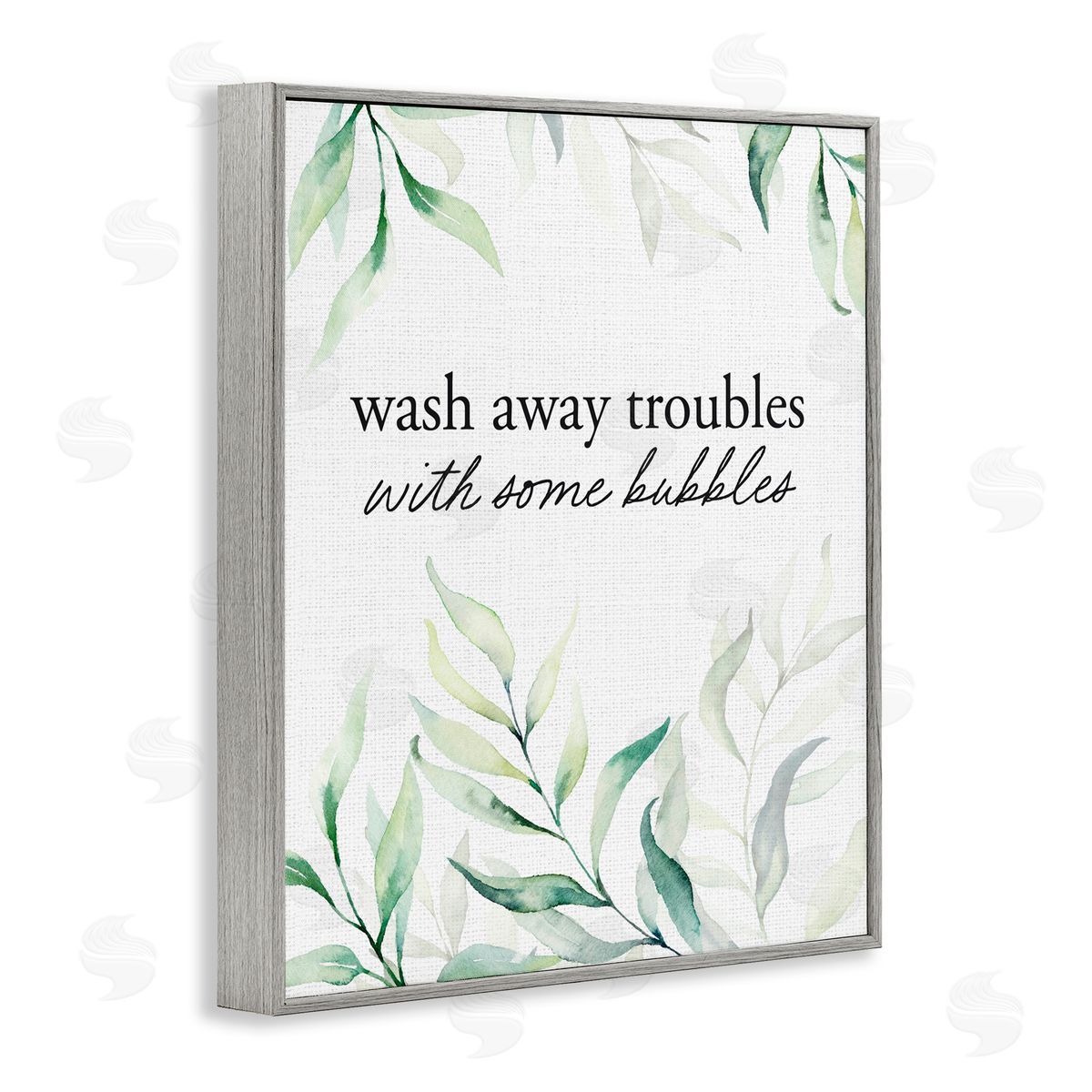 Lettered and Lined Zen Wash Away Troubles Gray Framed Giclee Print Wall Art