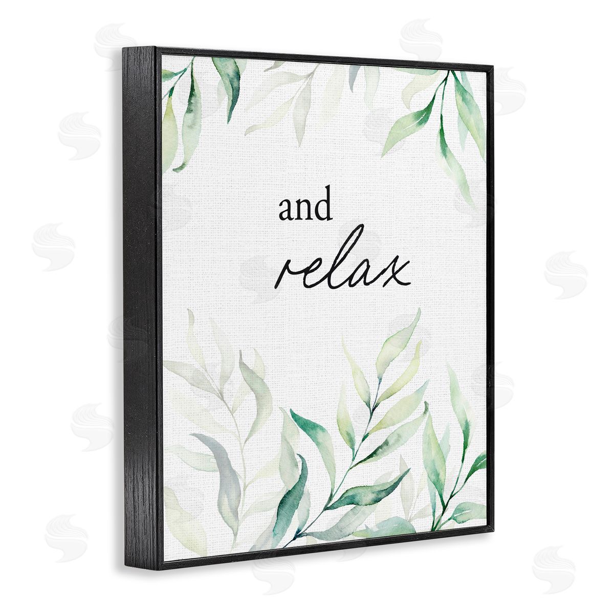 Lettered and Lined And Relax Soothing Greenery Black Framed Giclee Print Wall Art
