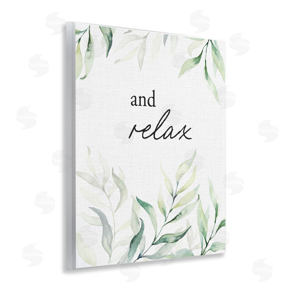 Lettered and Lined And Relax Soothing Greenery Wooden Wall Plaque Art Print