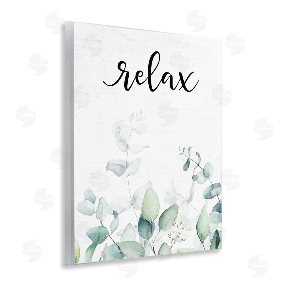 Lettered and Lined Relax Leafy Herbs Wooden Wall Plaque Art Print