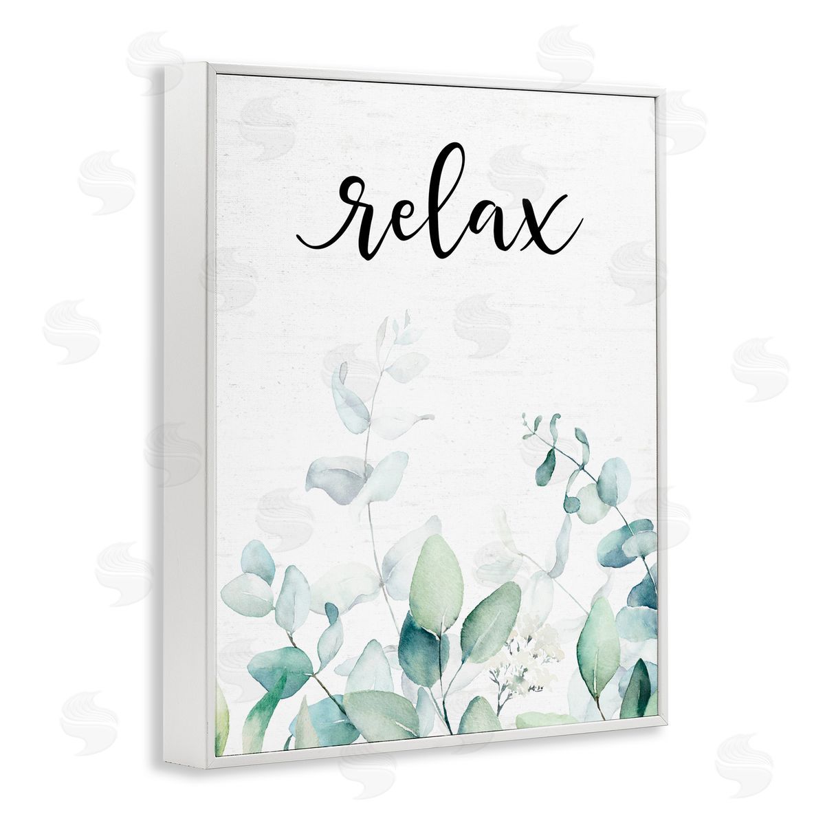 Lettered and Lined Relax Leafy Herbs White Framed Giclee Print Wall Art