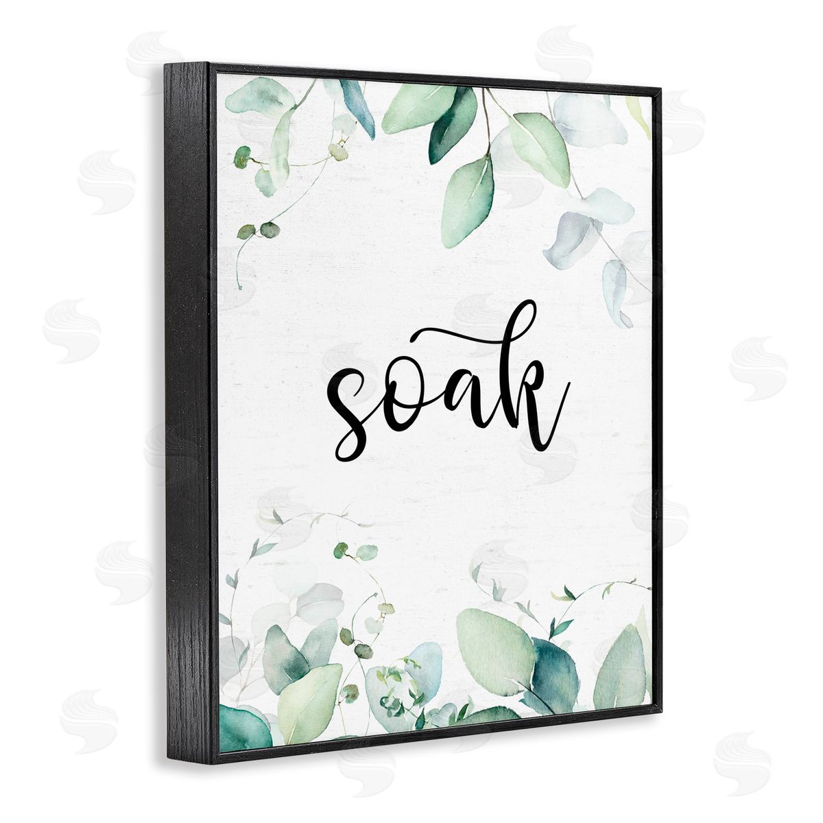 Lettered and Lined Soak Leafy Herbs Black Framed Giclee Print Wall Art