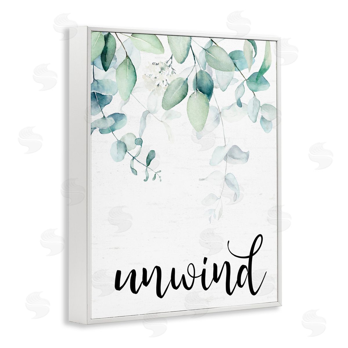 Lettered and Lined Unwind Leafy Herbs White Framed Giclee Print Wall Art