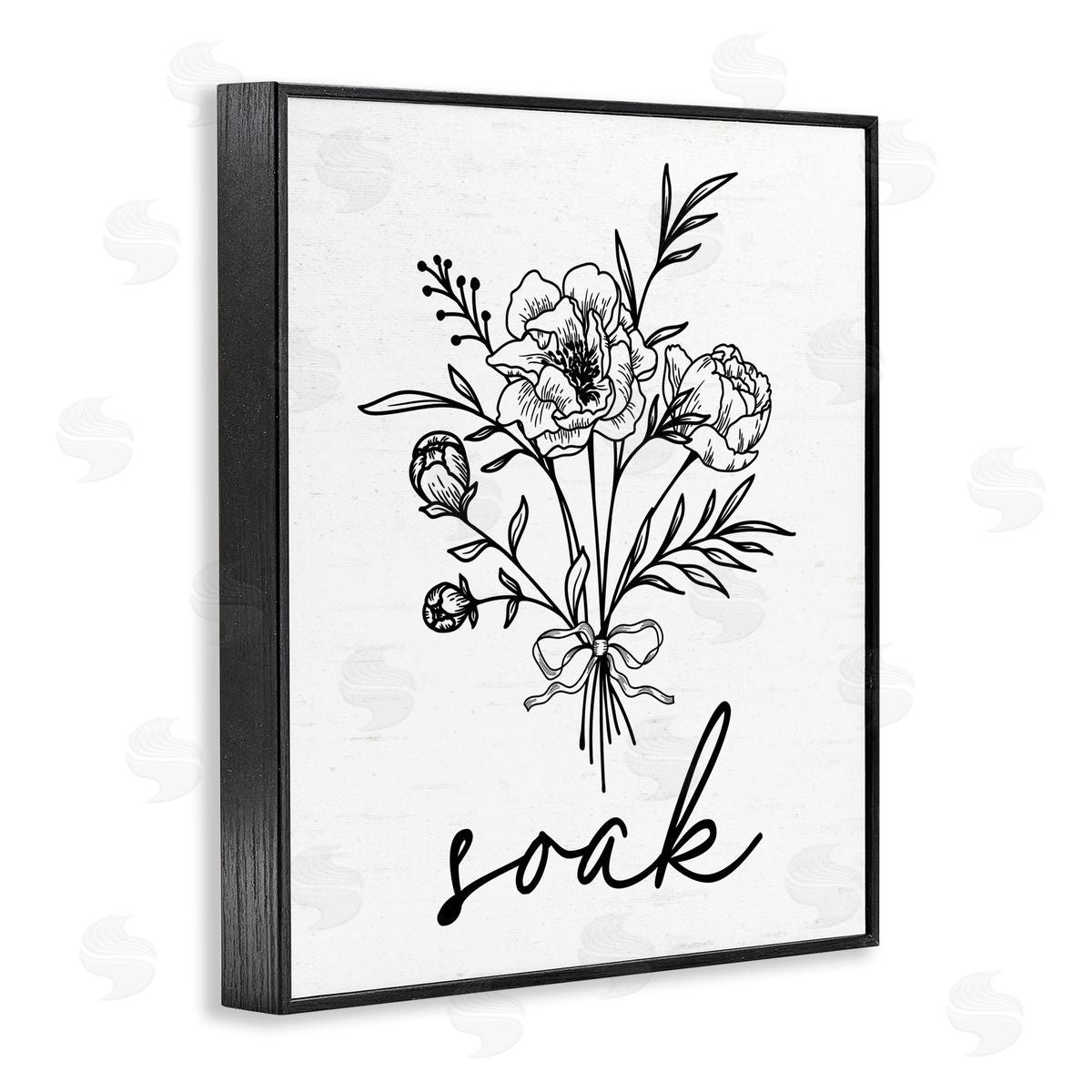 Lettered and Lined Bathroom Herb Soak Black Framed Giclee Print Wall Art