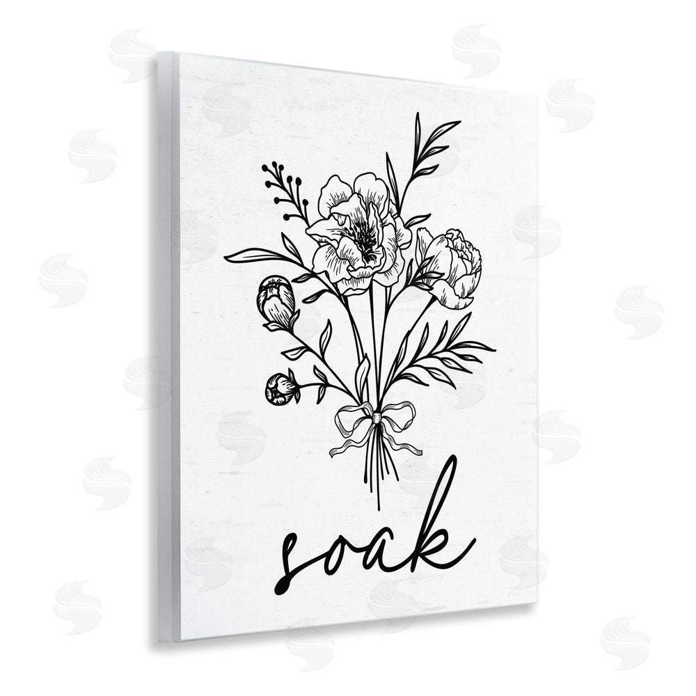 Lettered and Lined Bathroom Herb Soak Wooden Wall Plaque Art Print