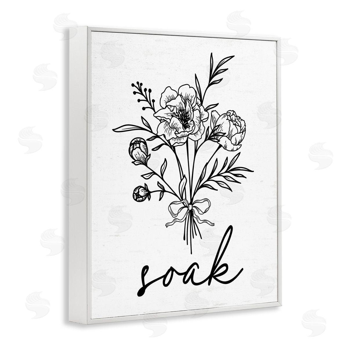 Lettered and Lined Bathroom Herb Soak White Framed Giclee Print Wall Art