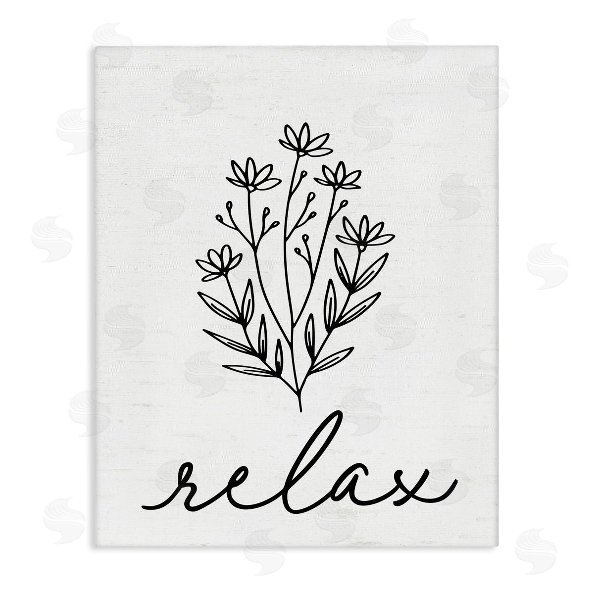 Lettered and Lined Bathroom Herb Relax Stretched Canvas Wall Art Print