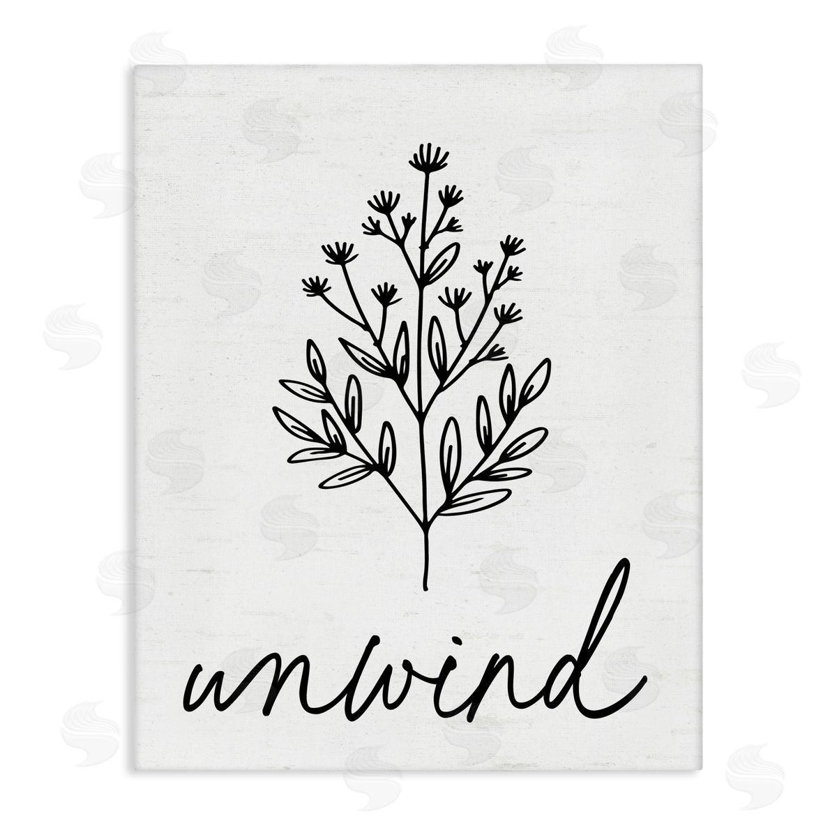Lettered and Lined Bathroom Herb Unwind Stretched Canvas Wall Art Print