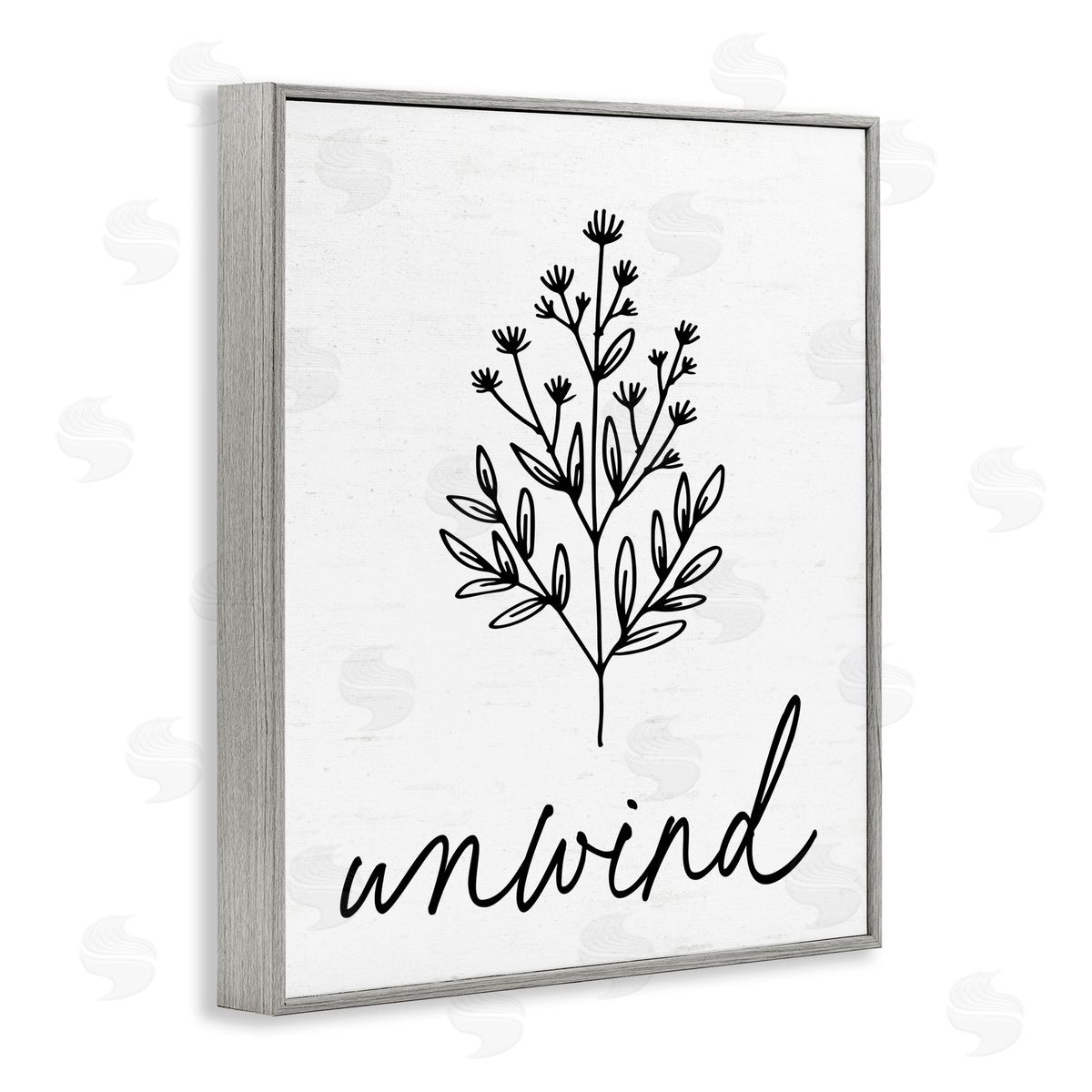 Lettered and Lined Bathroom Herb Unwind Gray Framed Giclee Print Wall Art