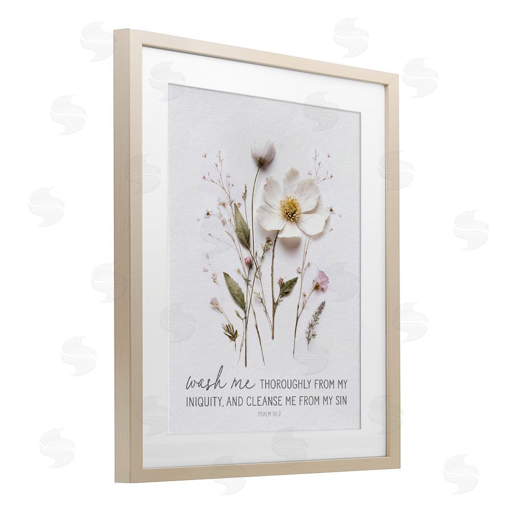 Lettered and Lined Pressed Flower Proverb Brown Framed Print Under Glass Wall Art
