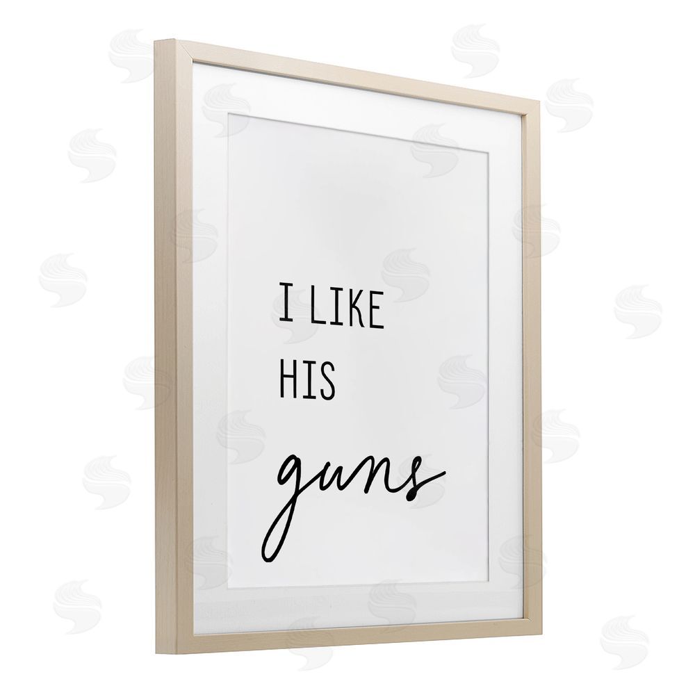 Lettered and Lined Like His Guns Brown Framed Print Under Glass Wall Art