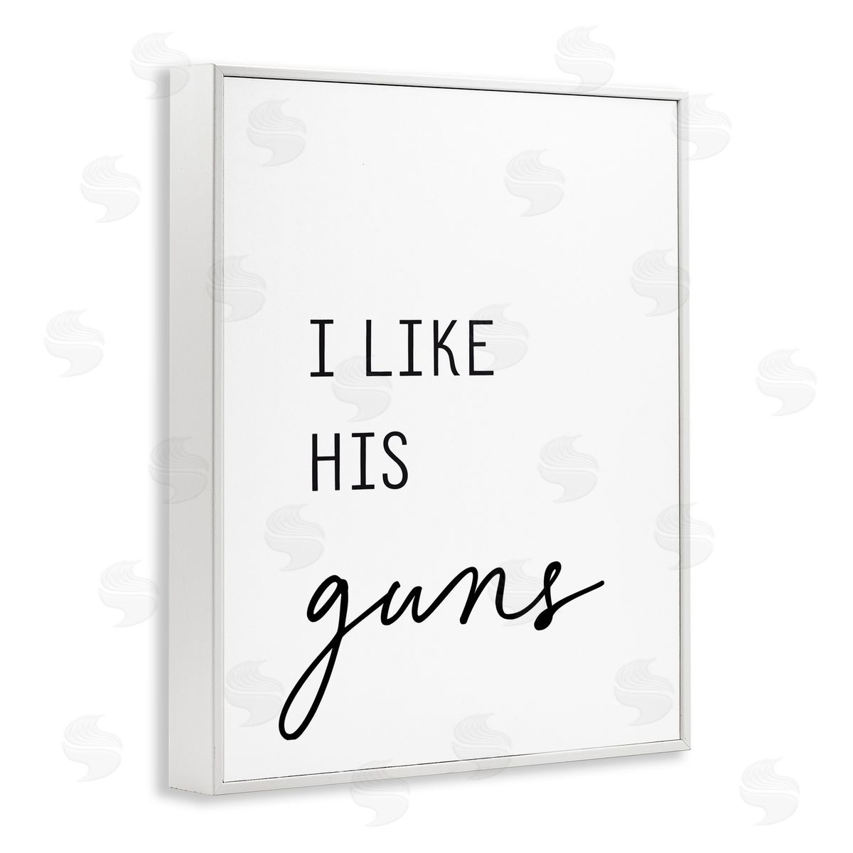 Lettered and Lined Like His Guns White Framed Giclee Print Wall Art