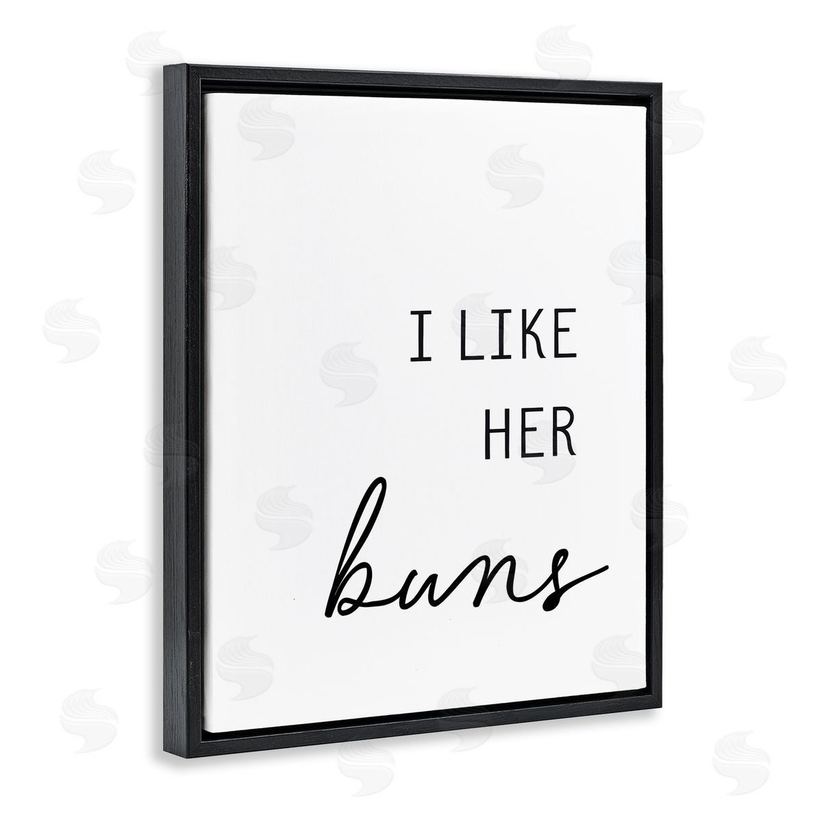 Lettered and Lined Like Her Buns Black Floating Frame Canvas Wall Art Print