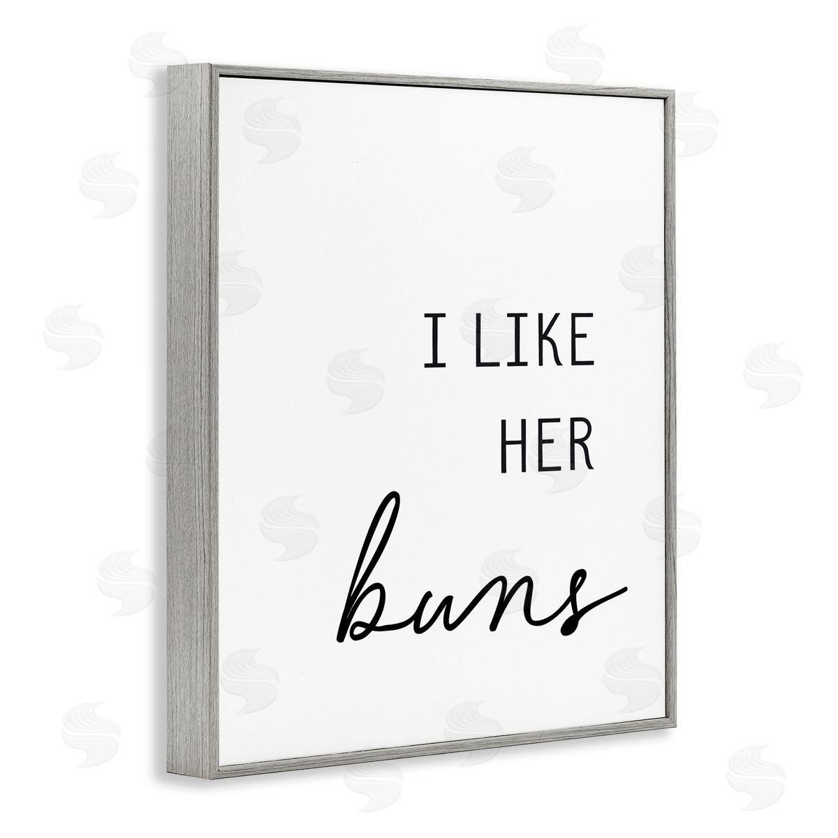 Lettered and Lined Like Her Buns Gray Framed Giclee Print Wall Art
