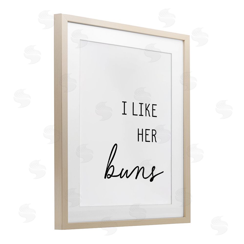 Lettered and Lined Like Her Buns Brown Framed Print Under Glass Wall Art