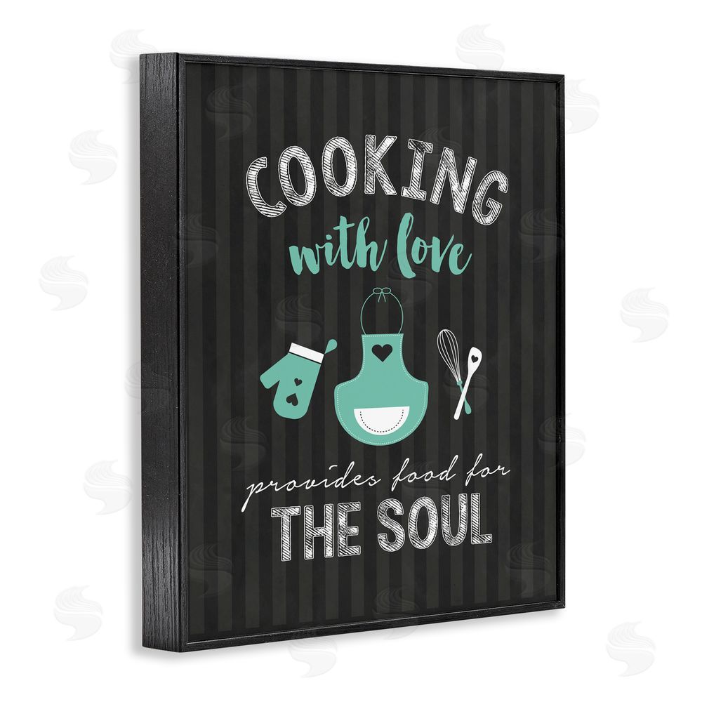 Lettered and Lined Food For Soul Black & Green Black Framed Giclee Print Wall Art