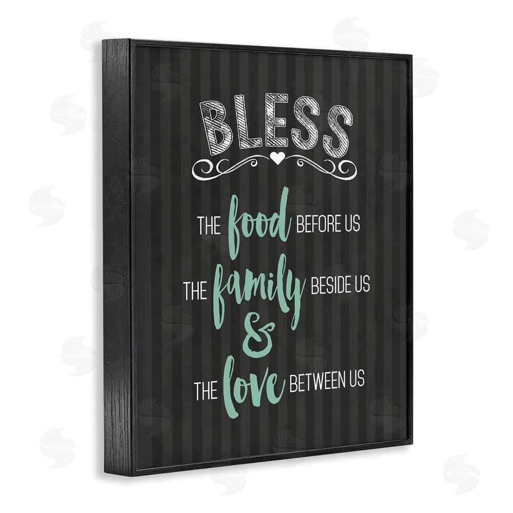 Lettered and Lined Bless The Food Family & Love Black Framed Giclee Print Wall Art
