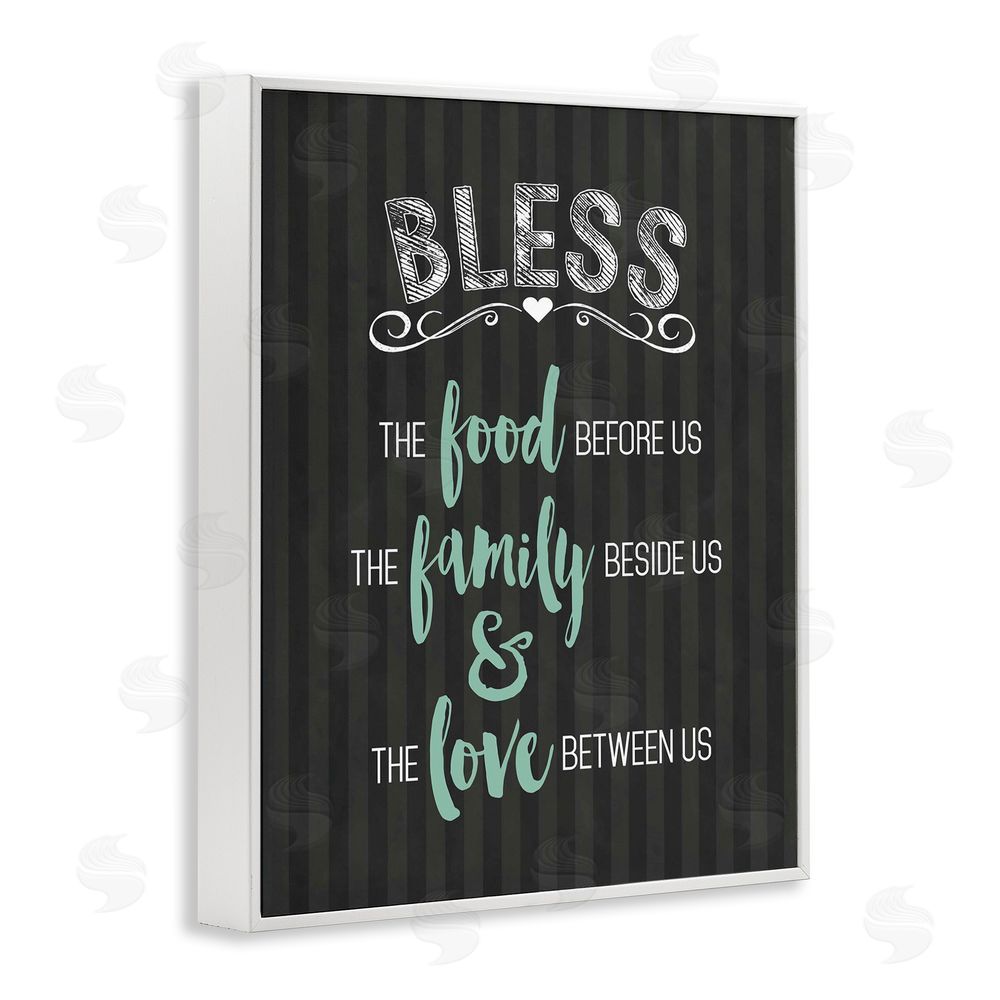 Lettered and Lined Bless The Food Family & Love White Framed Giclee Print Wall Art