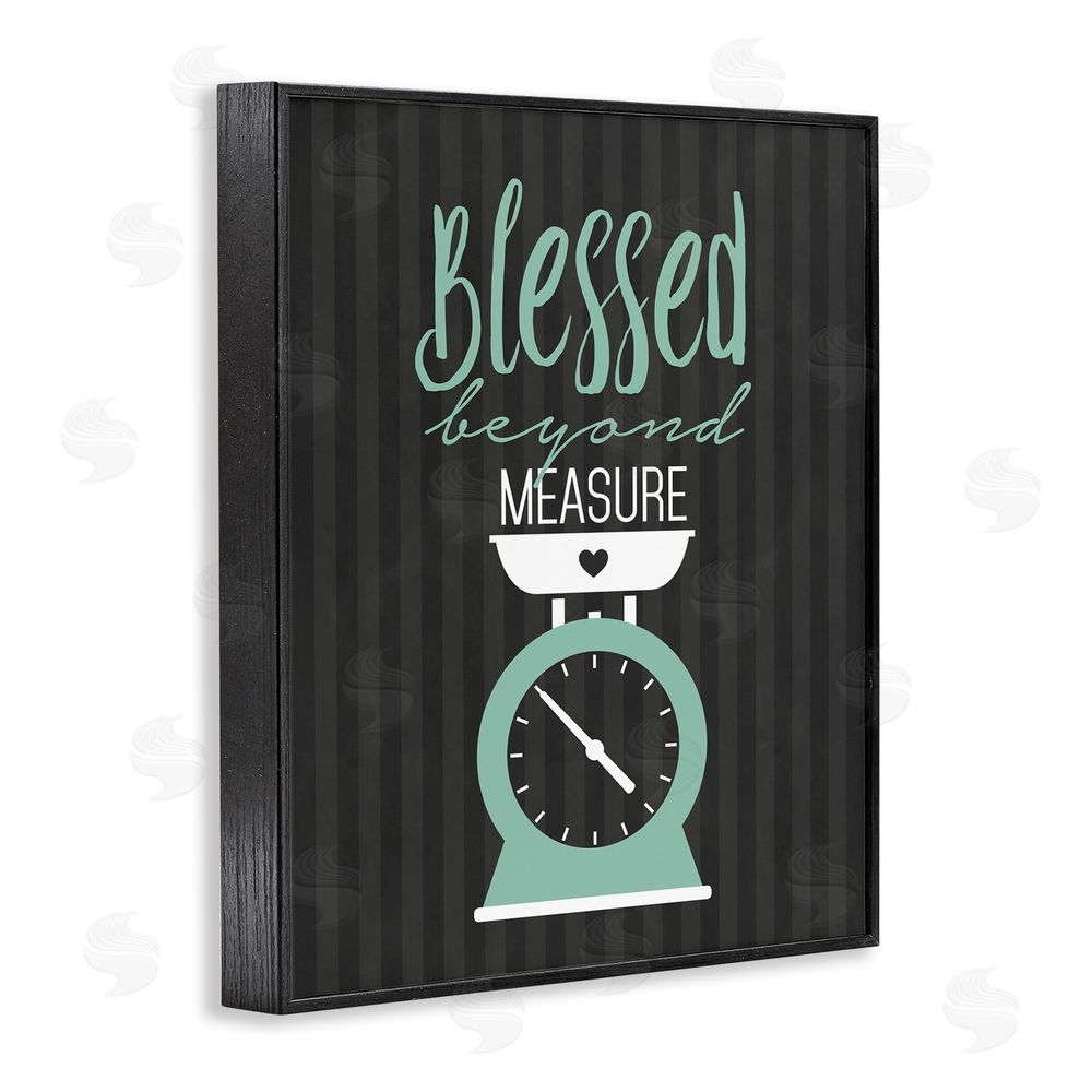 Lettered and Lined Blessed Beyond Measure Scale Black Framed Giclee Print Wall Art