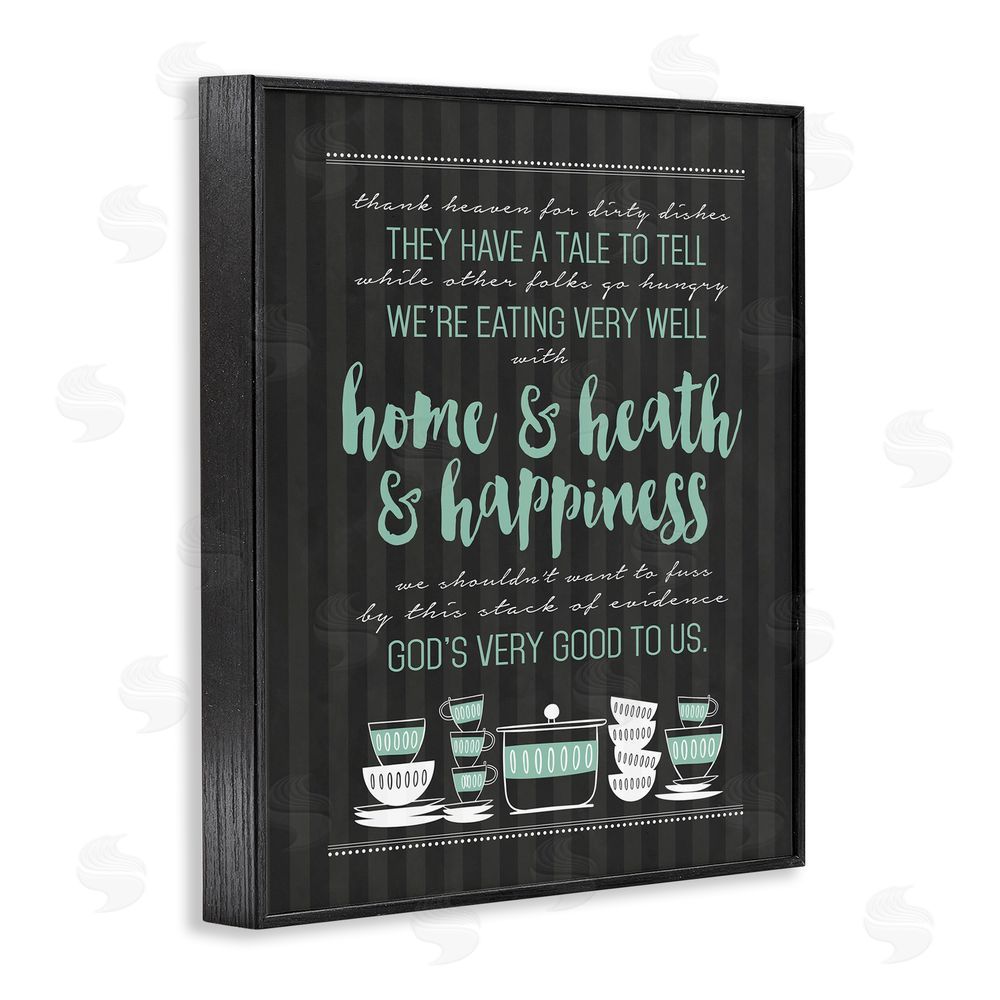 Lettered and Lined God's Good To Us Kitchen Black Framed Giclee Print Wall Art