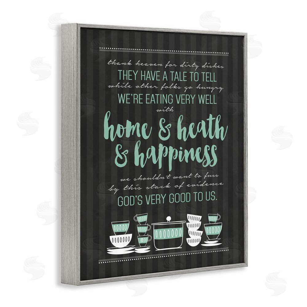 Lettered and Lined God's Good To Us Kitchen Gray Framed Giclee Print Wall Art