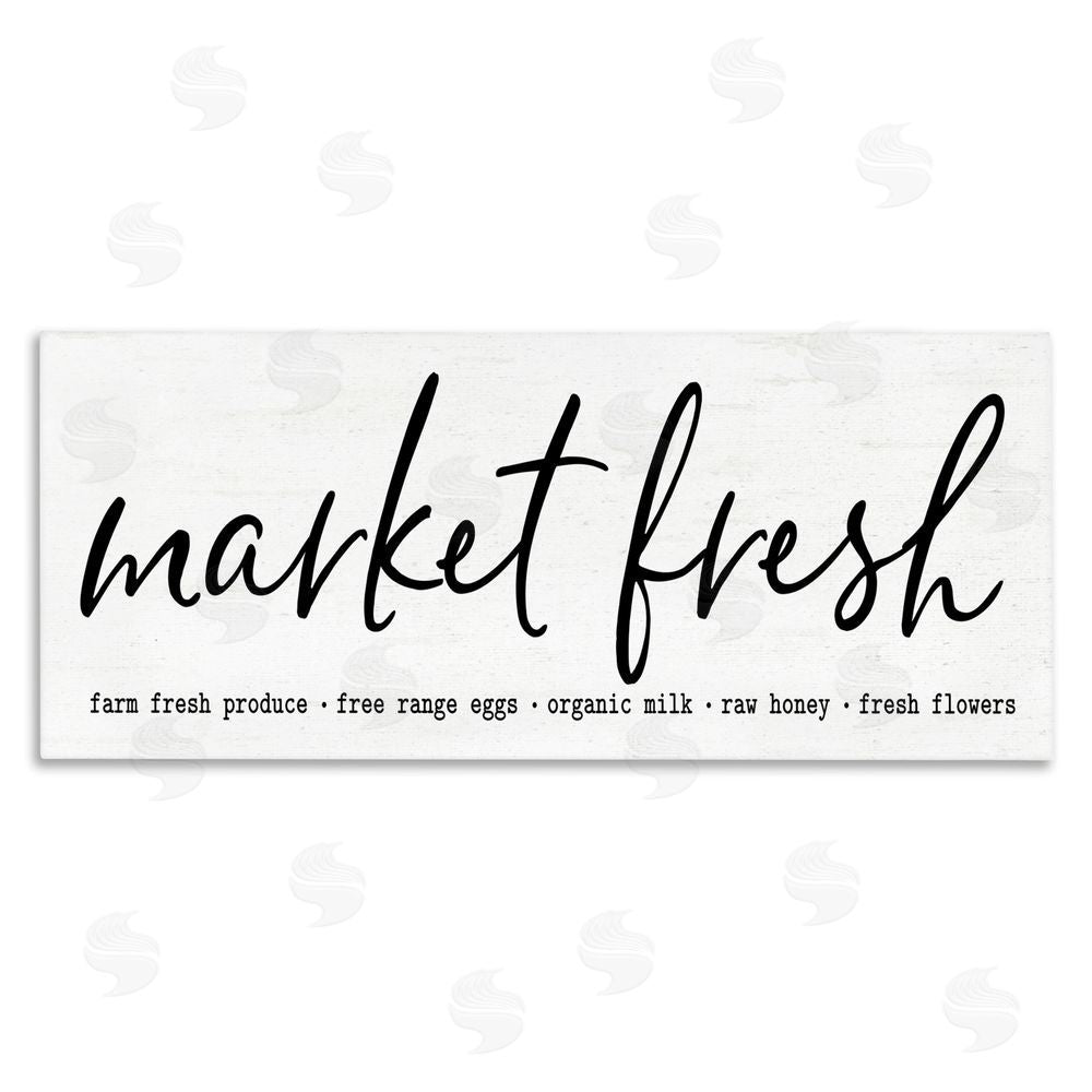 Lettered and Lined Market Fresh Organic Stretched Canvas Wall Art Print