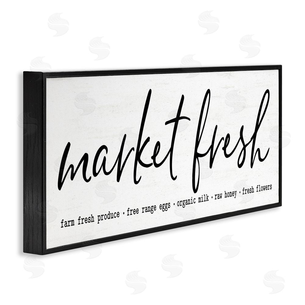 Lettered and Lined Market Fresh Organic Black Framed Giclee Print Wall Art
