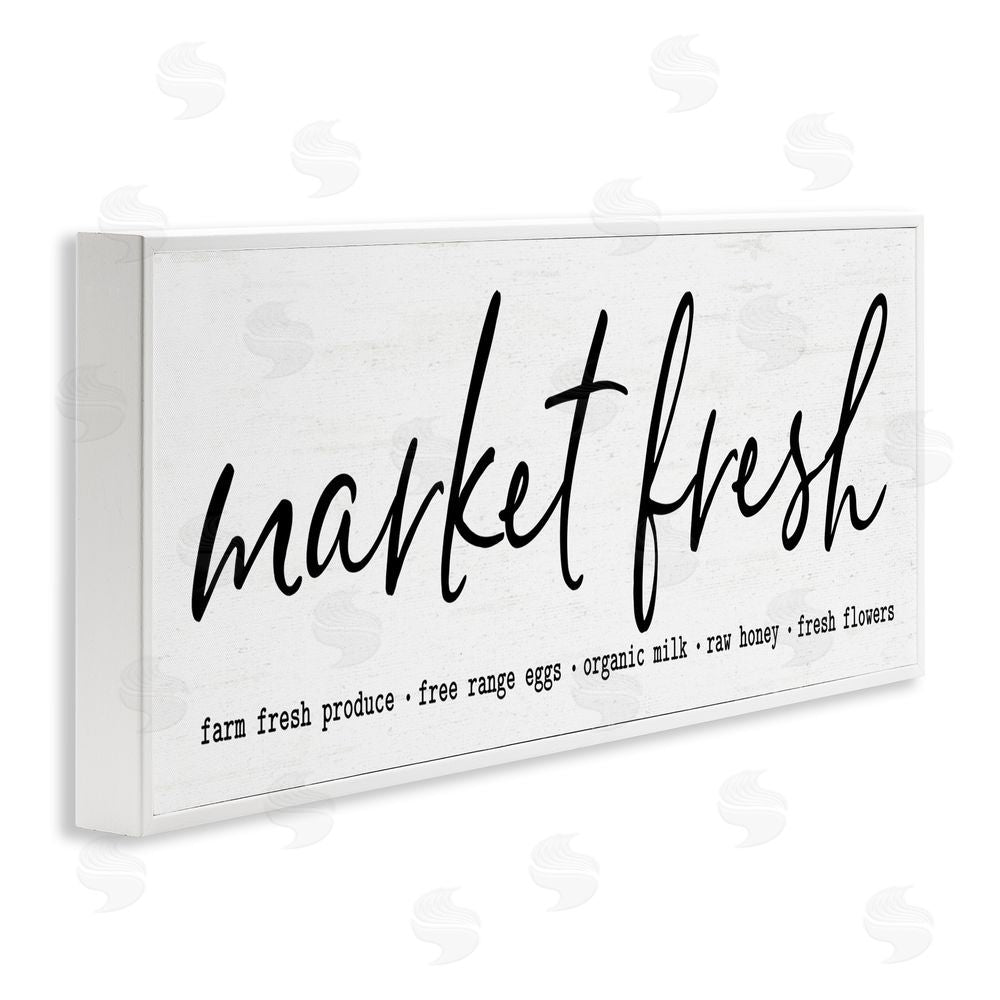 Lettered and Lined Market Fresh Organic White Framed Giclee Print Wall Art