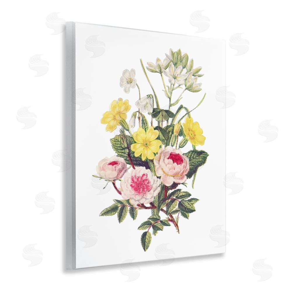 Lettered and Lined Bushel of Wild Florals Wooden Wall Plaque Art Print