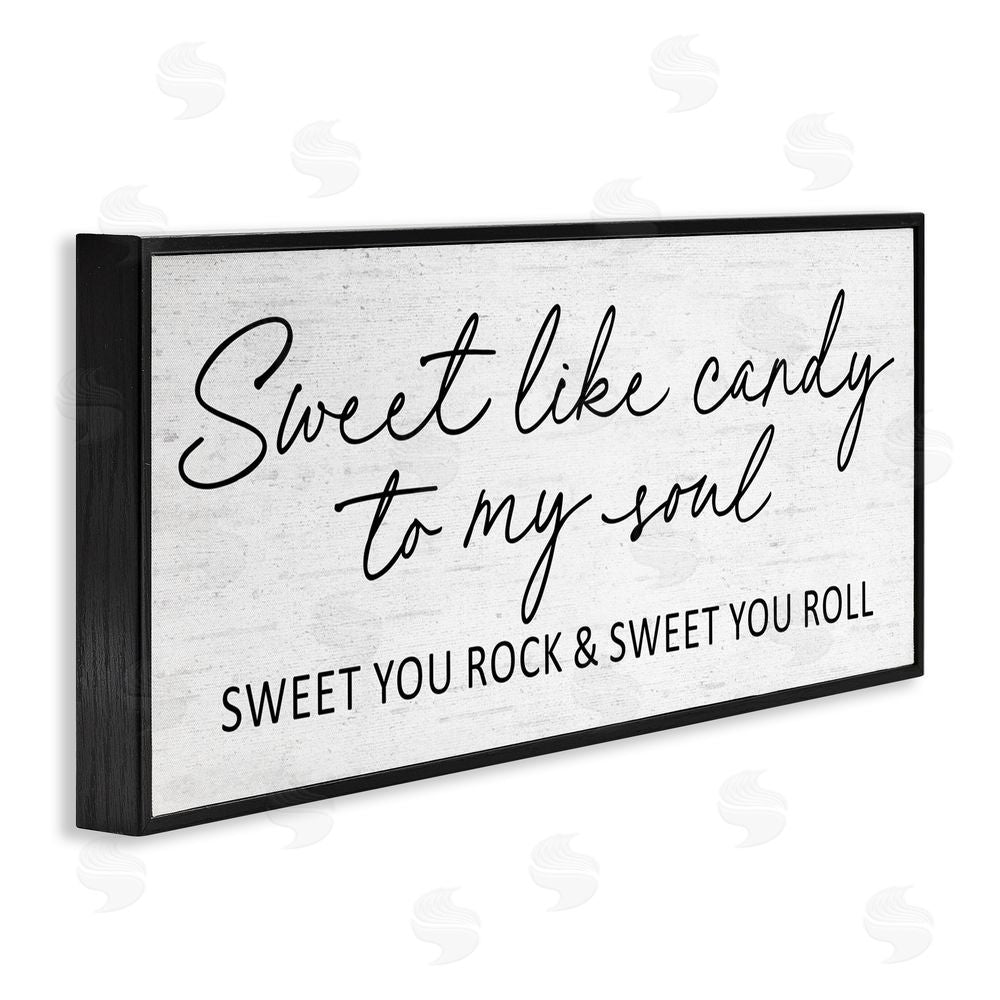 Lettered and Lined Sweet Like Candy Song Lyrics Black Framed Giclee Print Wall Art