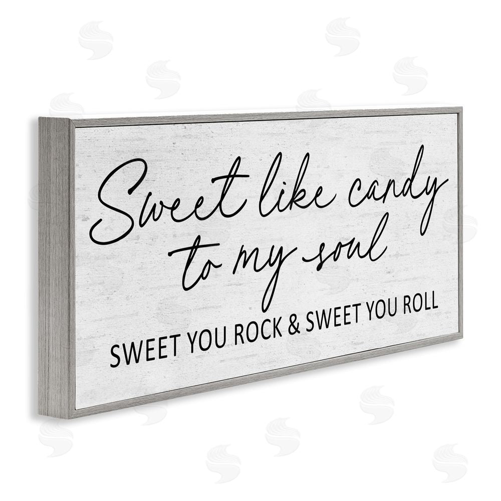 Lettered and Lined Sweet Like Candy Song Lyrics Gray Framed Giclee Print Wall Art