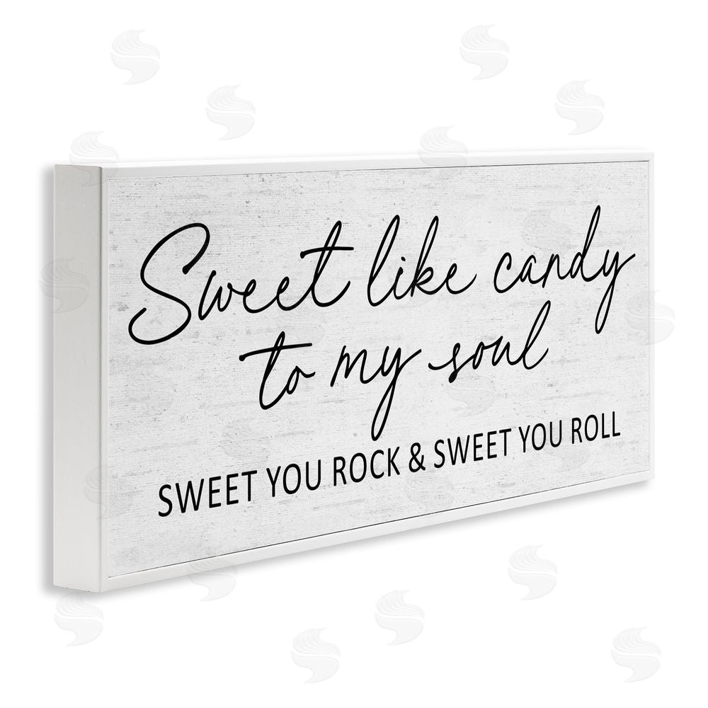Lettered and Lined Sweet Like Candy Song Lyrics White Framed Giclee Print Wall Art