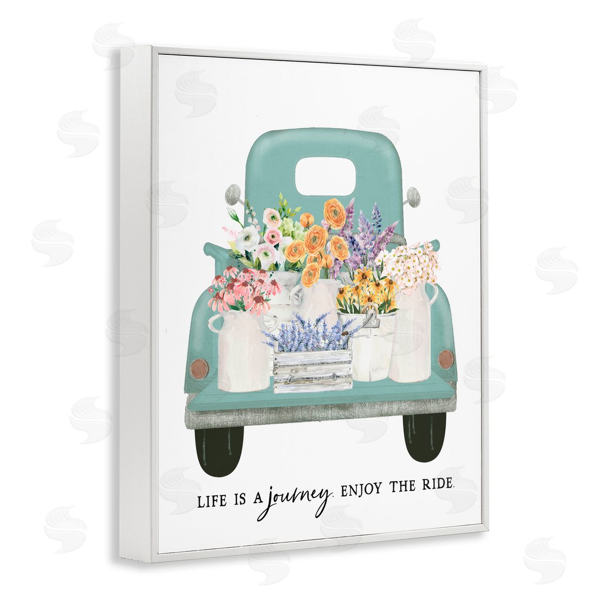 Lettered and Lined Enjoy The Ride Truck White Framed Giclee Print Wall Art