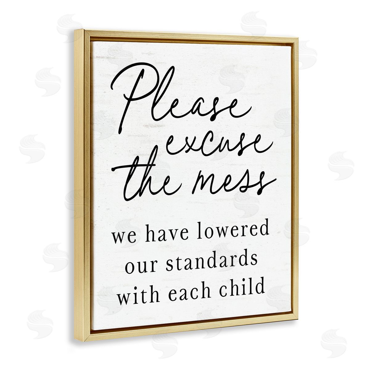 Lettered and Lined Lowered Stand With Each Child Gold Floating Frame Canvas Wall Art Print