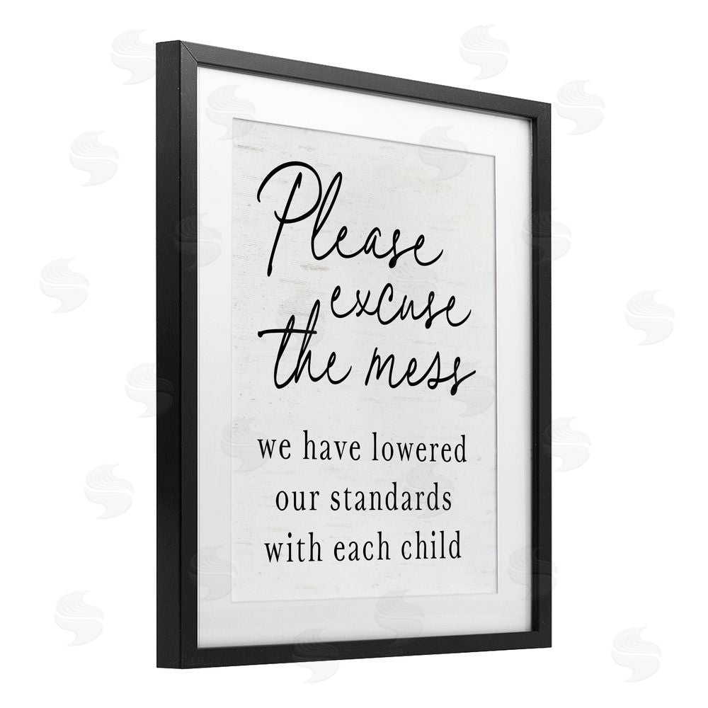 Lettered and Lined Lowered Stand With Each Child Black Framed Print Under Glass Wall Art