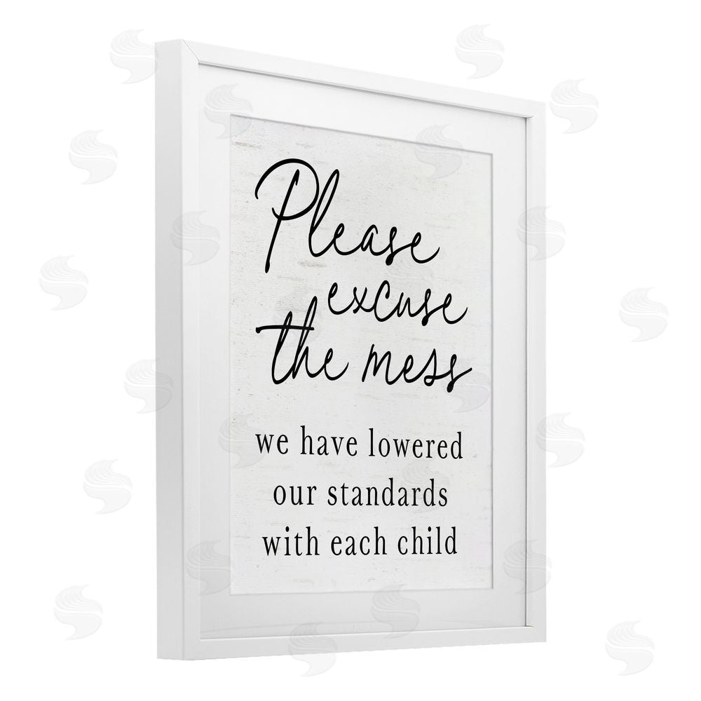Lettered and Lined Lowered Stand With Each Child White Framed Print Under Glass Wall Art