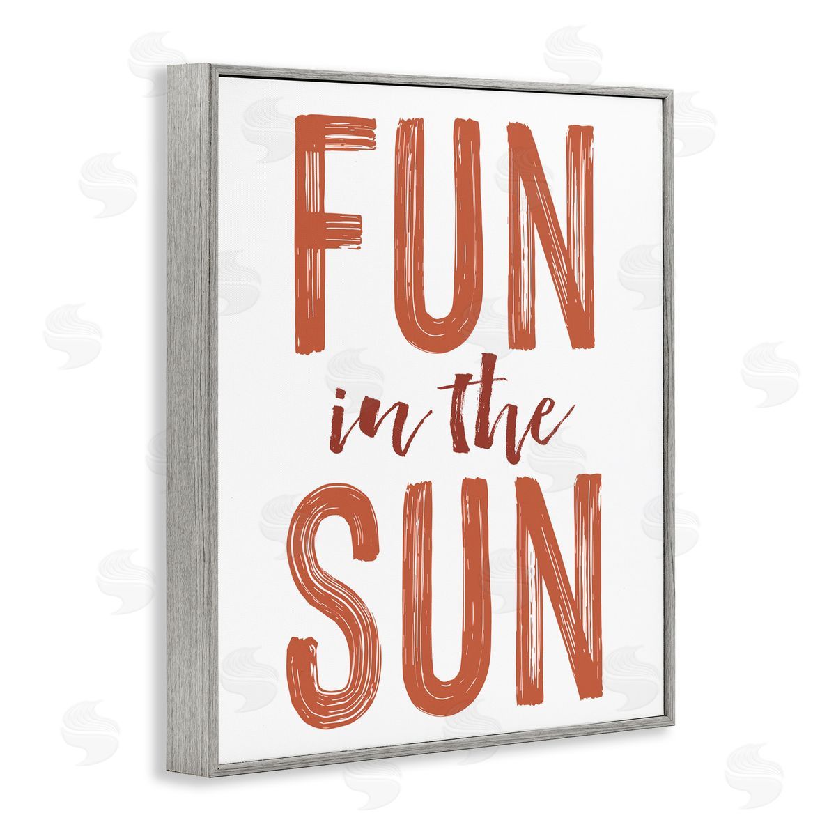 Lettered and Lined Summer Sentiment Fun In Sun Gray Framed Giclee Print Wall Art