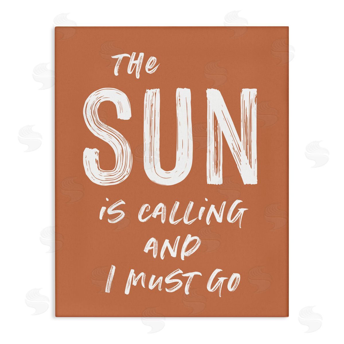 Lettered and Lined Sun Is Calling Must Go Stretched Canvas Wall Art Print