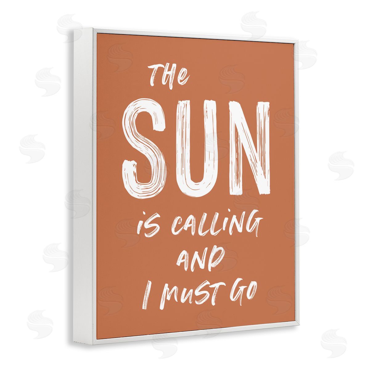 Lettered and Lined Sun Is Calling Must Go White Framed Giclee Print Wall Art
