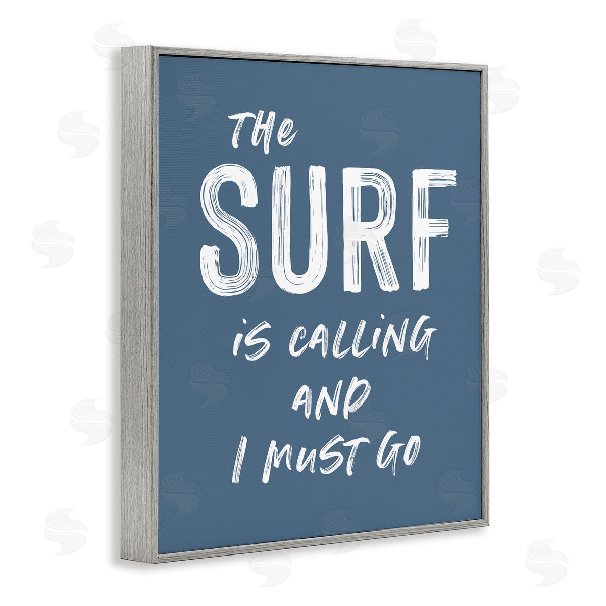 Lettered and Lined Surf Is Calling Must Go Gray Framed Giclee Print Wall Art