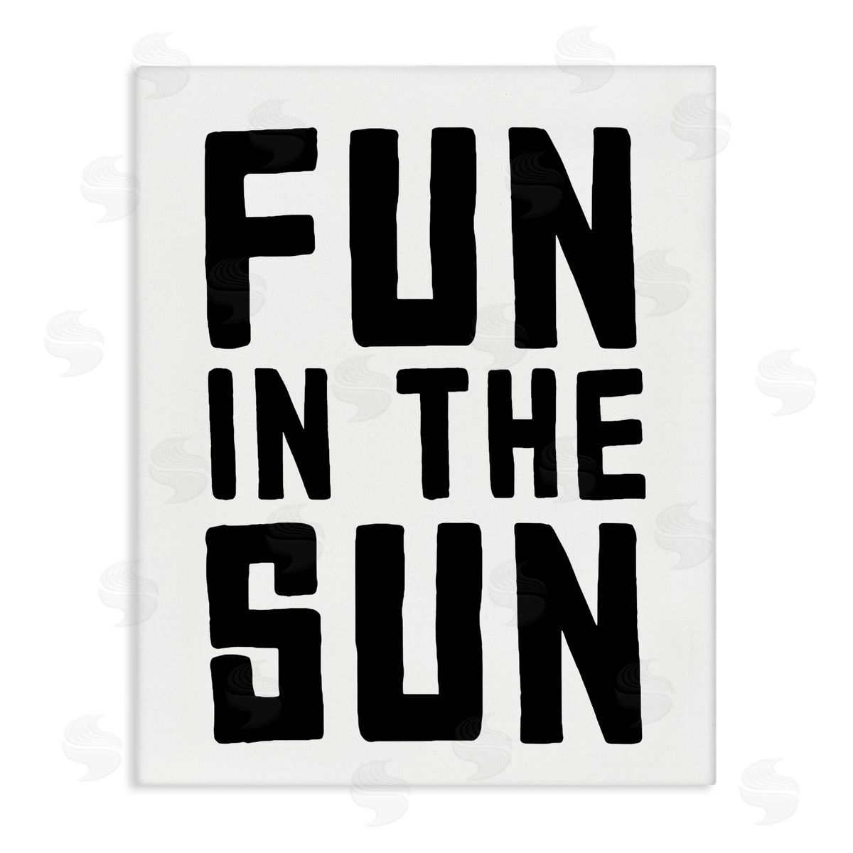 Lettered and Lined Fun In Sun Simple Sentiment Stretched Canvas Wall Art Print