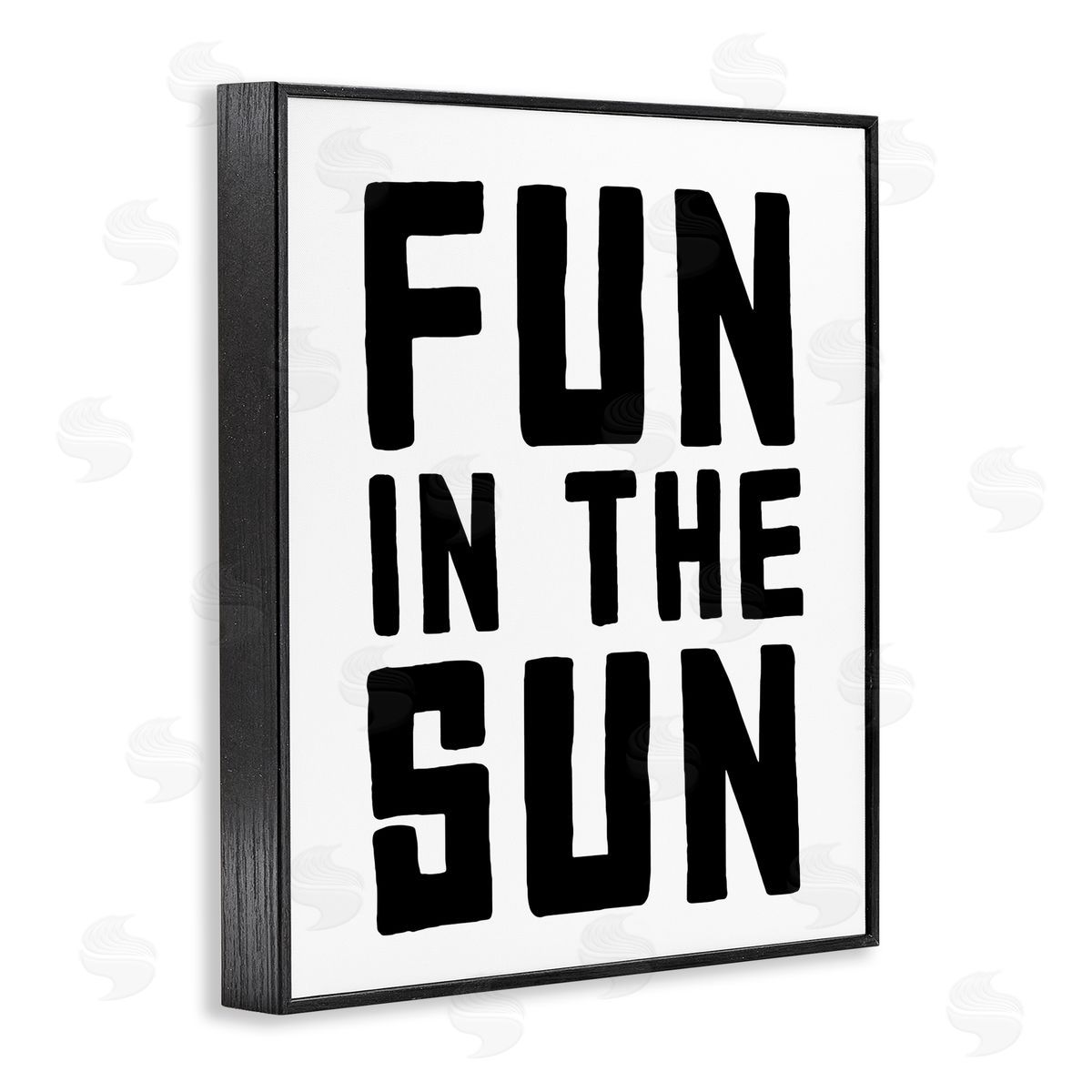Lettered and Lined Fun In Sun Simple Sentiment Black Framed Giclee Print Wall Art
