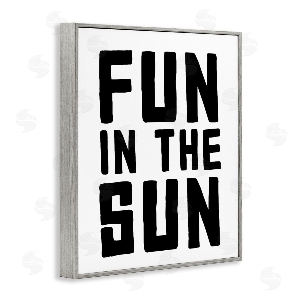 Lettered and Lined Fun In Sun Simple Sentiment Gray Framed Giclee Print Wall Art