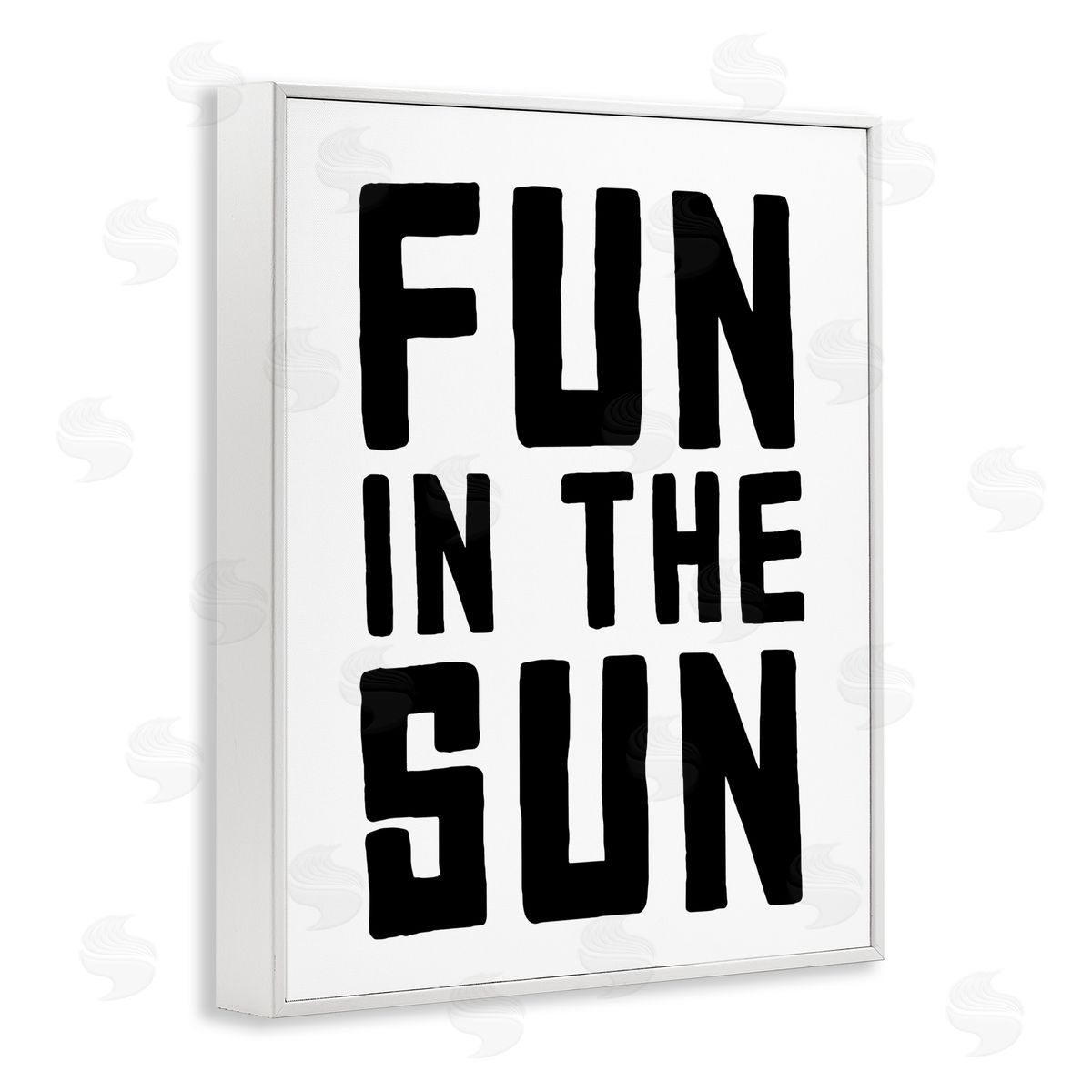 Lettered and Lined Fun In Sun Simple Sentiment White Framed Giclee Print Wall Art